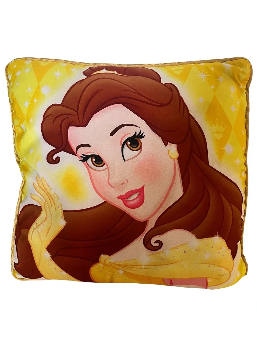 Disney Belle Yellow and Brown Princess Decorative Pillow L356